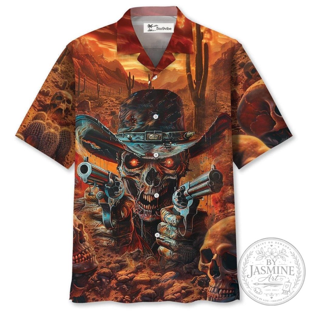 Cowboy Skull Chefiff Unisex Hawaiian Shirt For Men and Women