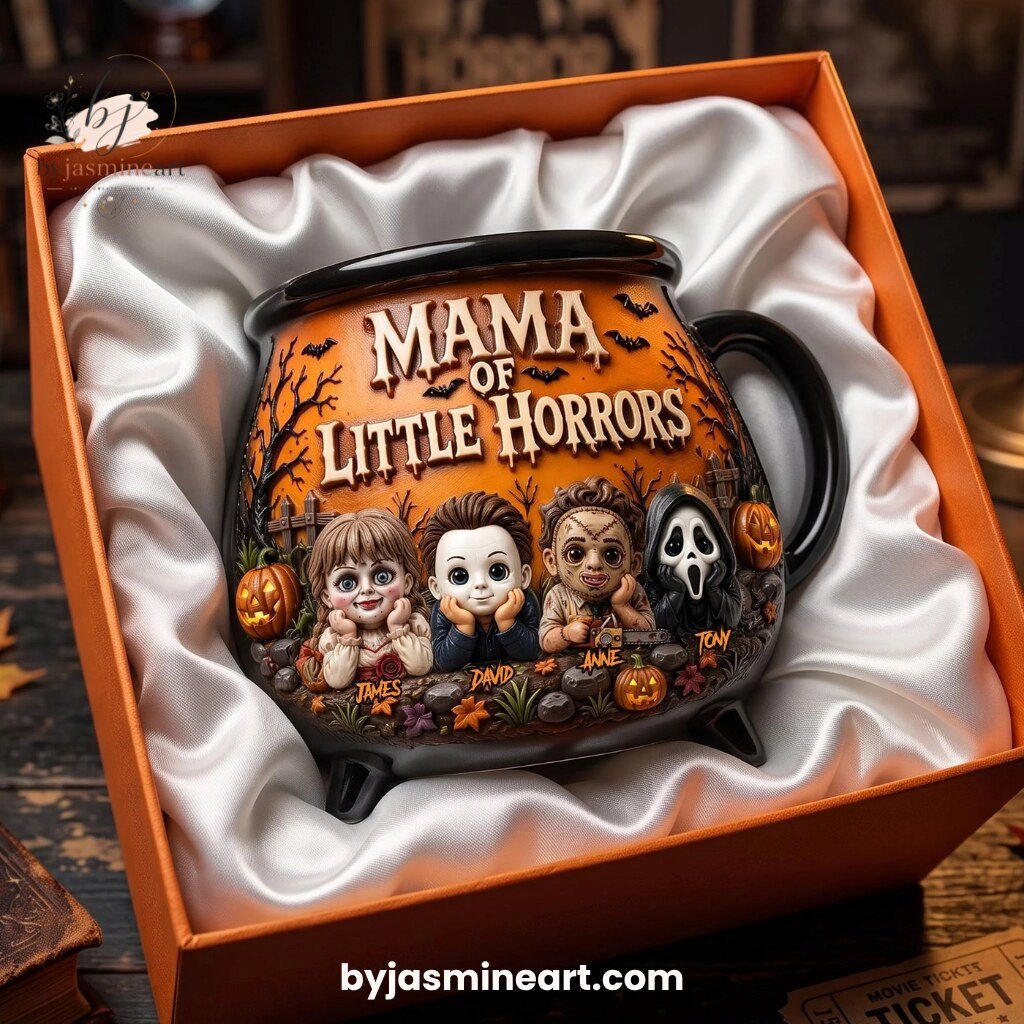 By Jasmine Art Mama Of Little Horrors Ceramic Cauldron Mug