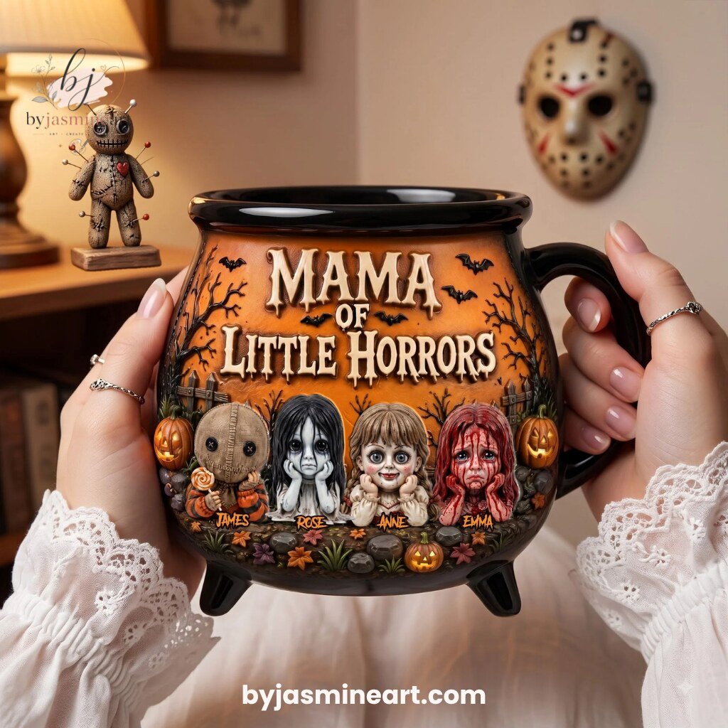 By Jasmine Art Mommy Of Little Witches Ceramic Cauldron Mug