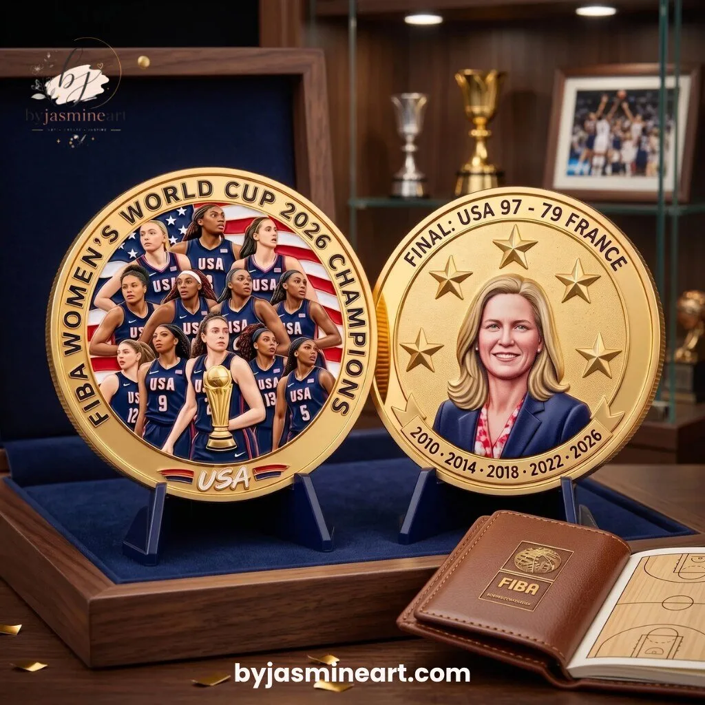 USA Women's Basketball 2026 FIBA World Cup Champions Commemorative Coin Set with Display Case