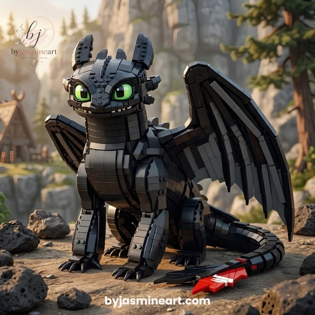 Toothless Dragon How to Train Your Dragon Building Brick