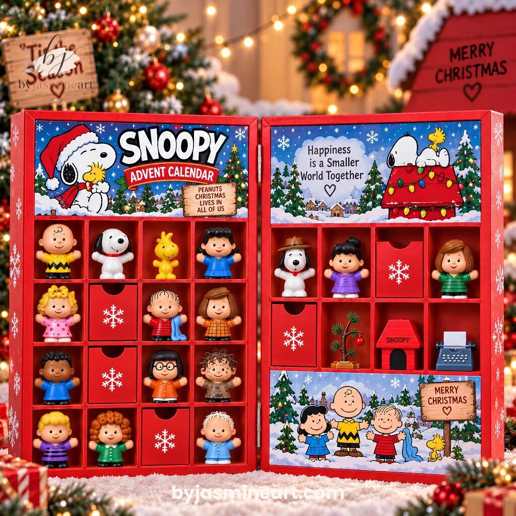 Fisher-Price Little People Peanuts Snoopy 24-Figure Collector Advent Calendar Set