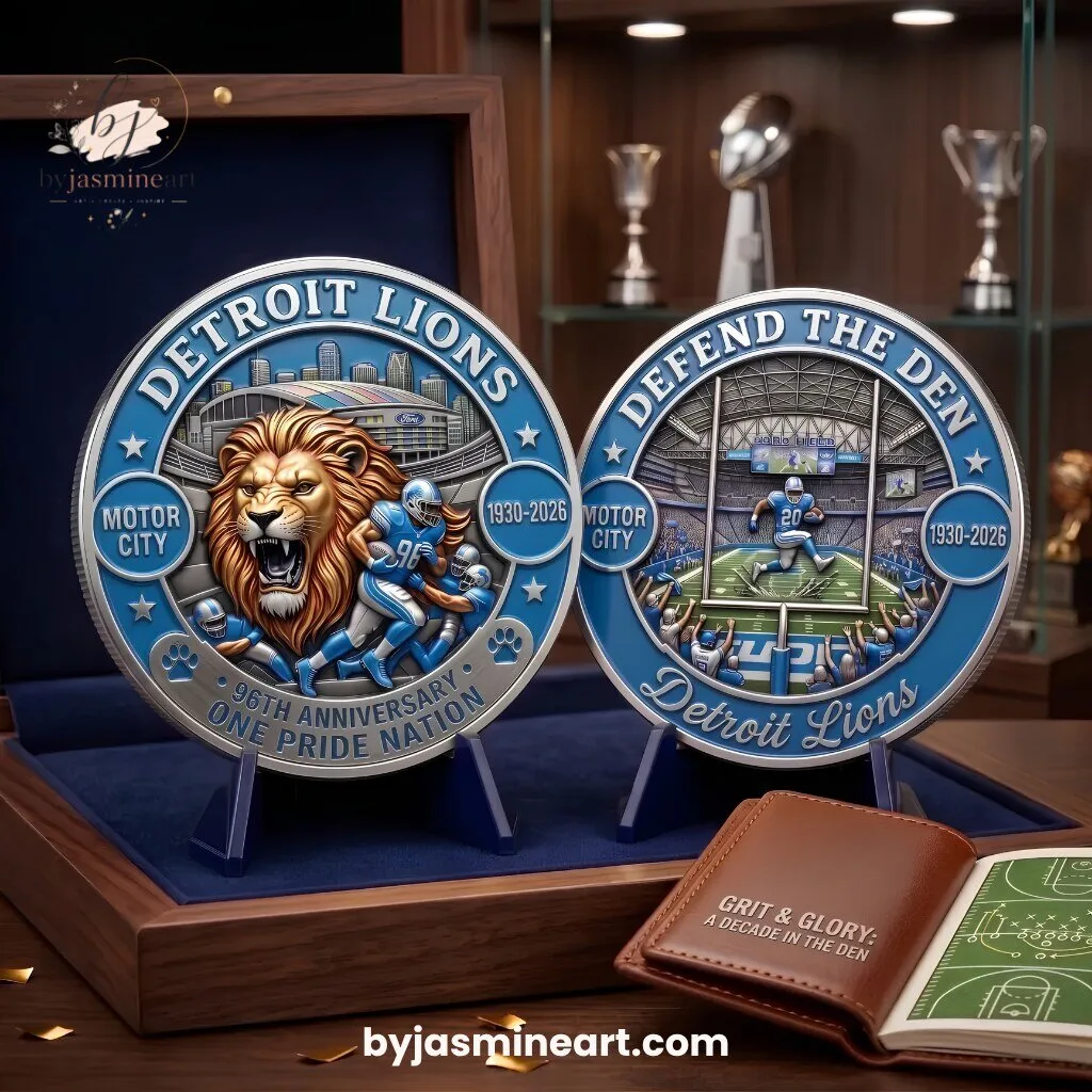 Detroit Lions 96th Anniversary Commemorative Dual Medallion Set 1930-2026