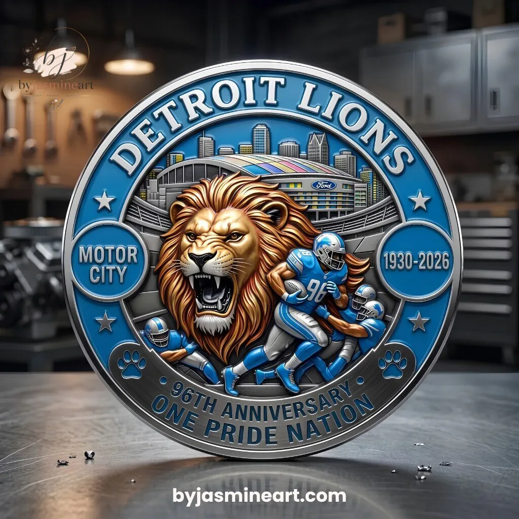 Detroit Lions 96th Anniversary Commemorative Dual Medallion Set 1930-2026