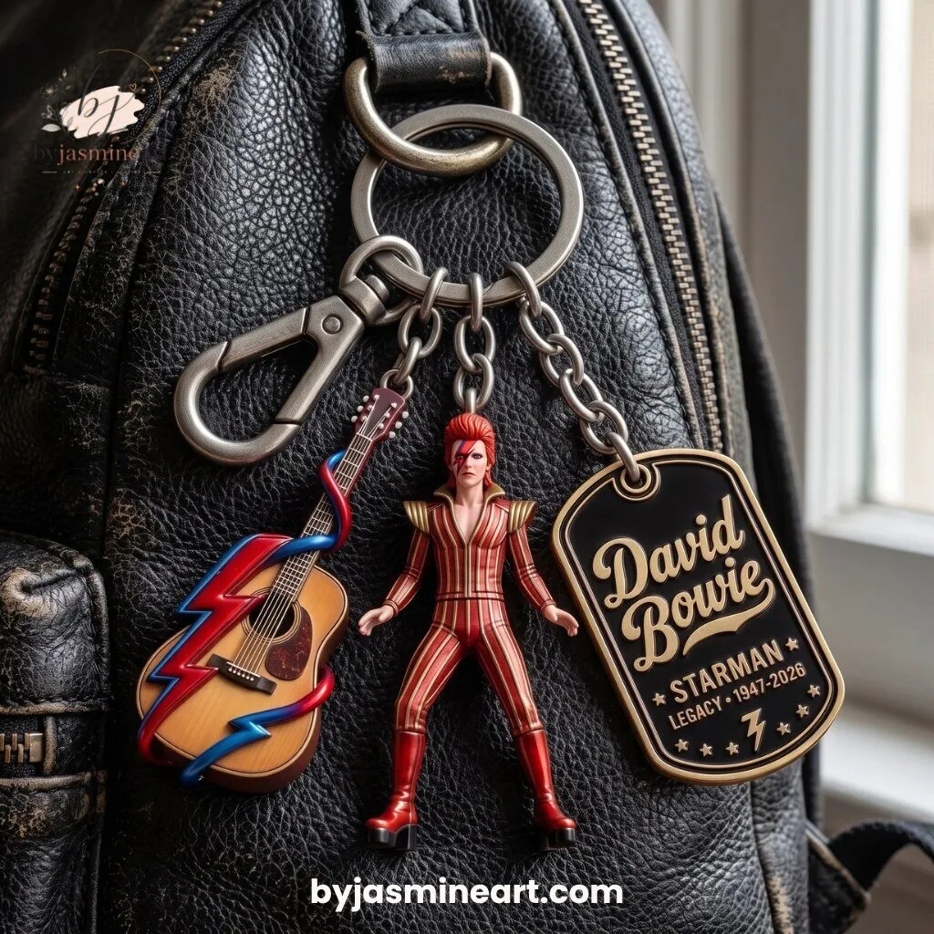 David Bowie Starman Legacy Commemorative Keychain Charm Set 1947-2026
