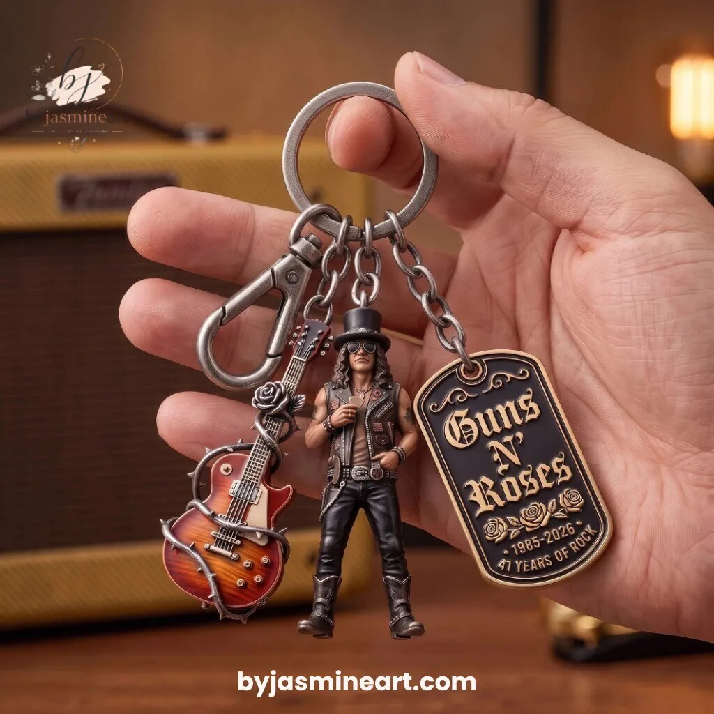 Guns N' Roses Anniversary Keychain 41 Years Rock