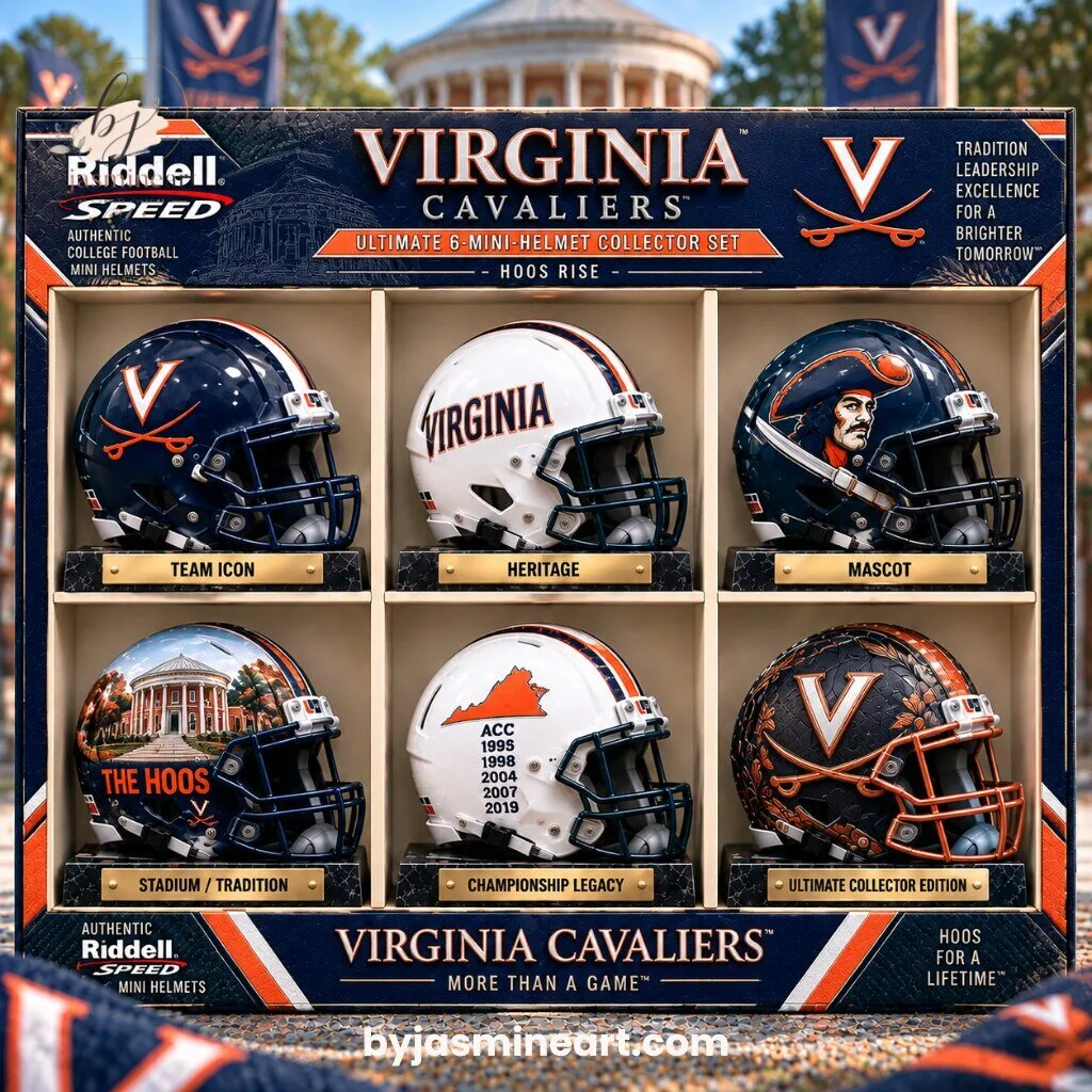 Virginia Cavaliers Ultimate 6-Mini-Helmet Collector Set Hoos Rise 3 Virginia Cavaliers Ultimate 6-Mini-Helmet Collector Set Hoos Rise