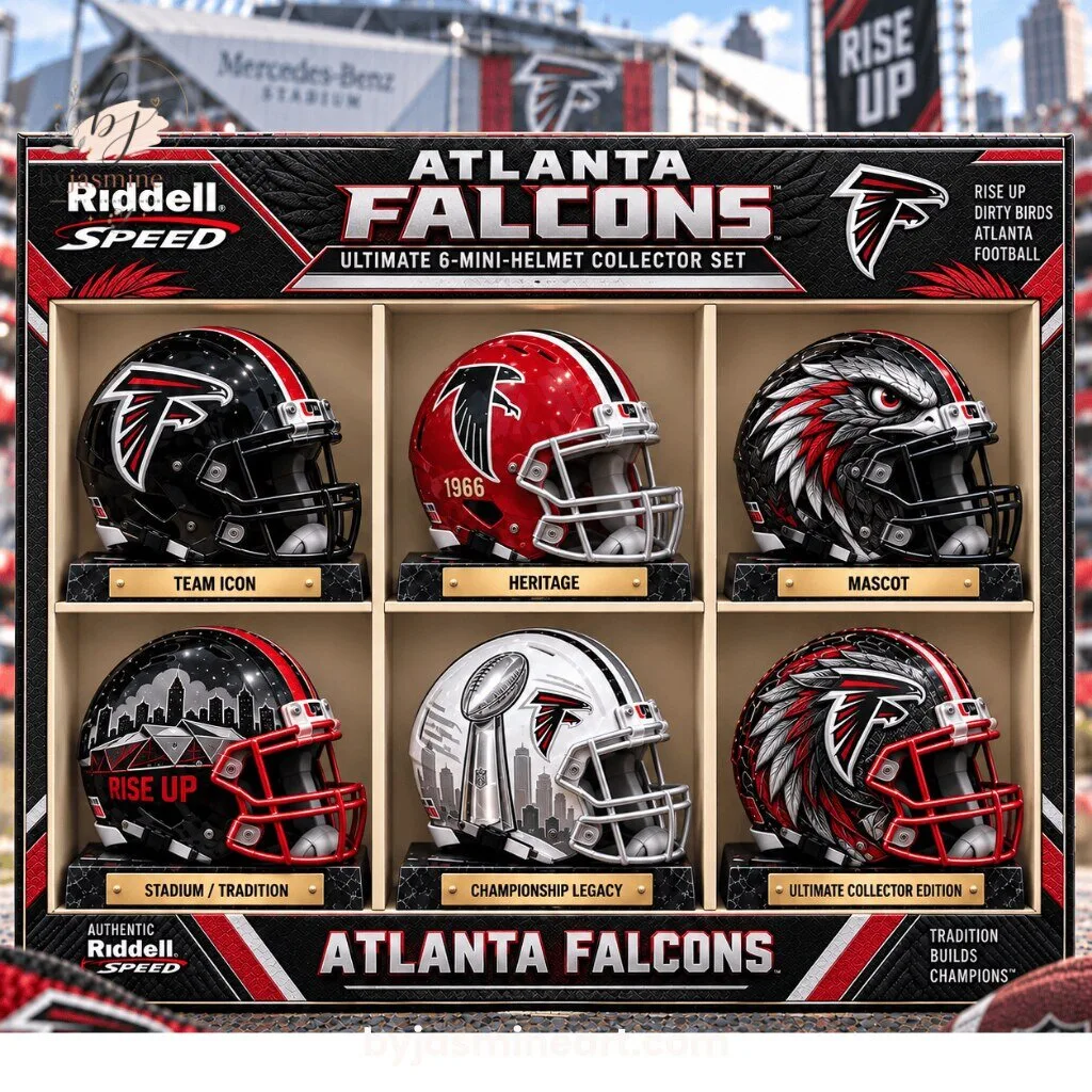 Atlanta Falcons Ultimate 6-Mini-Helmet Collector Set Rise Up