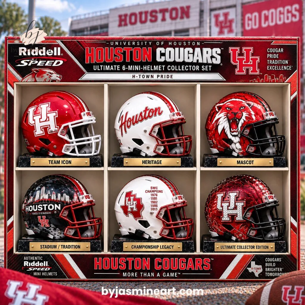 Houston Cougars Ultimate 6-Mini-Helmet Collector Set H-Town Pride