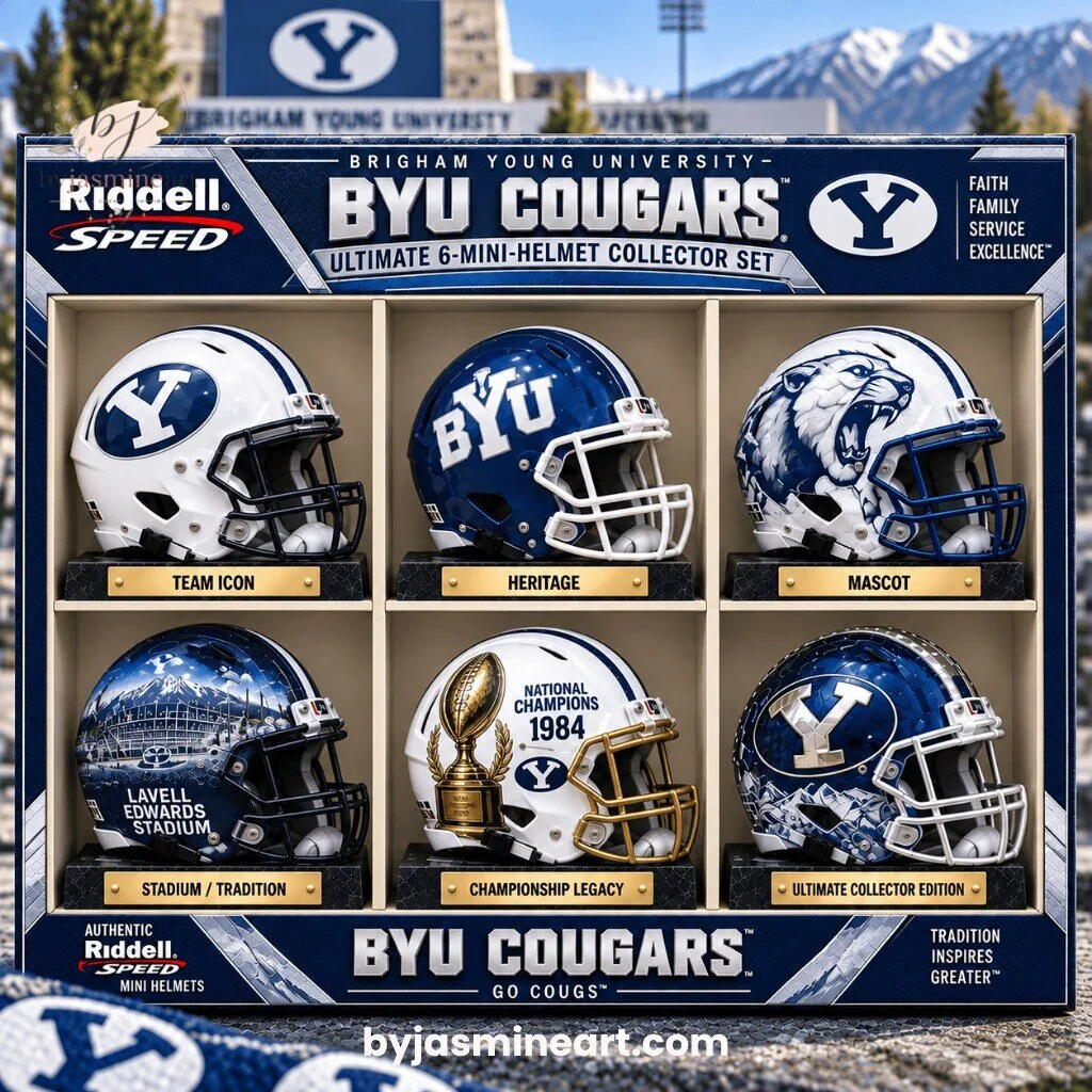 BYU Cougars Ultimate 6-Mini-Helmet Collector Set Go Cougs