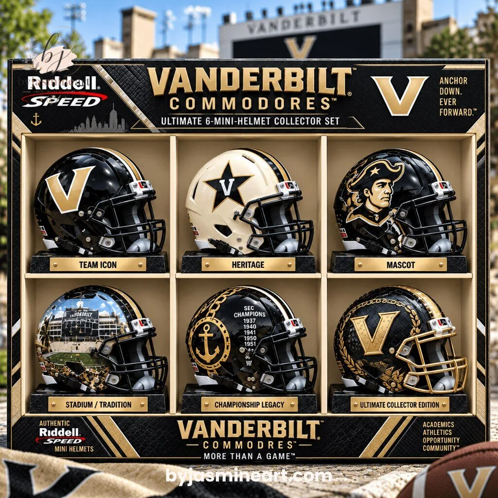 Riddell Speed Vanderbilt Commodores Ultimate 6 Mini-Helmet Collector Set