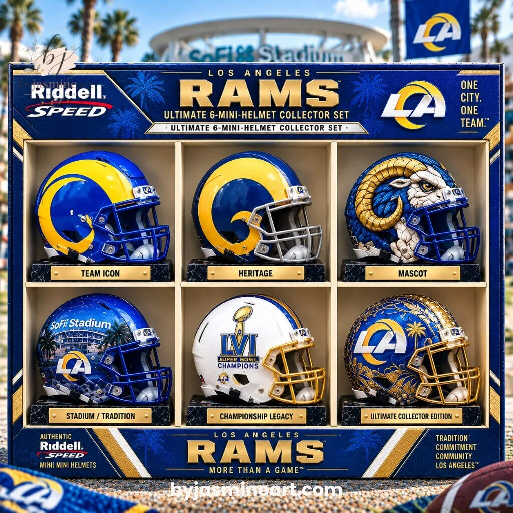 Riddell Speed Los Angeles Rams Ultimate 6 Mini-Helmet Collector Set
