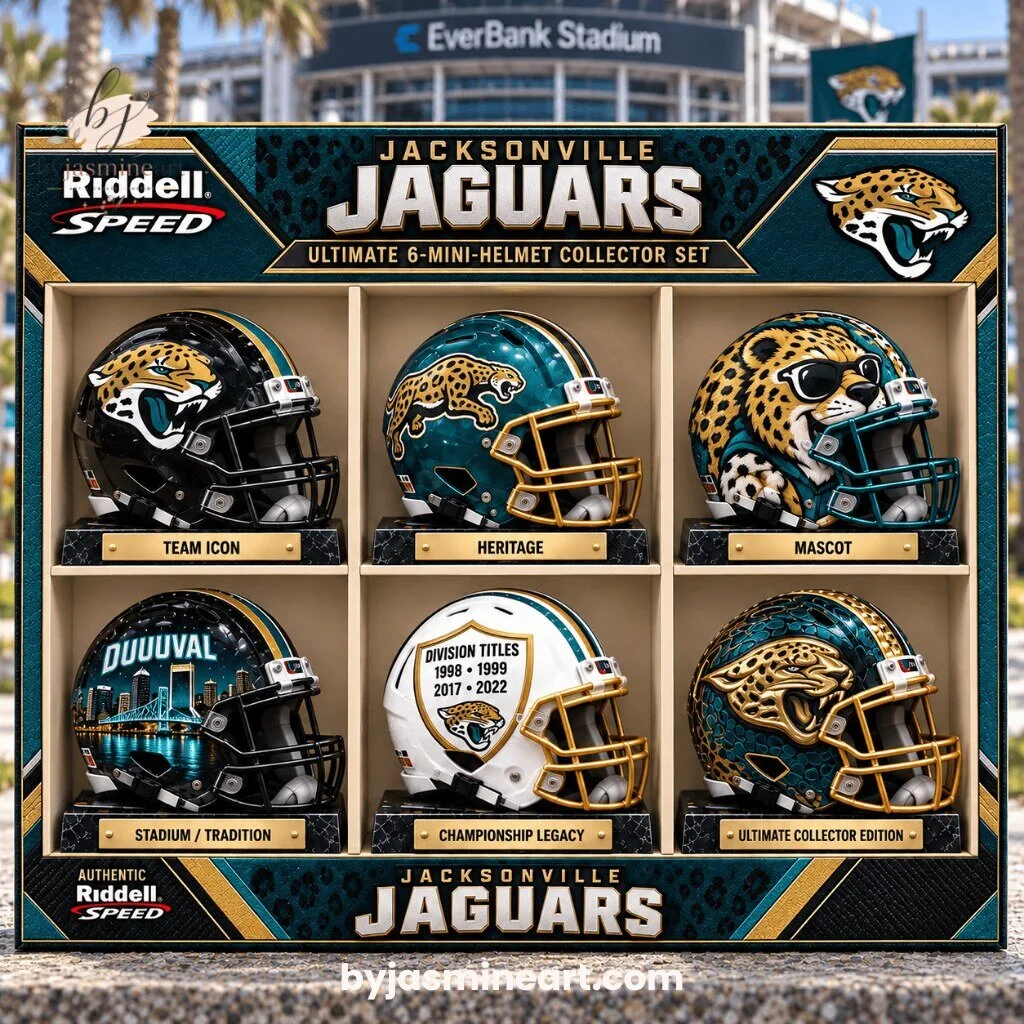 Riddell Speed Jacksonville Jaguars Ultimate 6 Mini-Helmet Collector Set