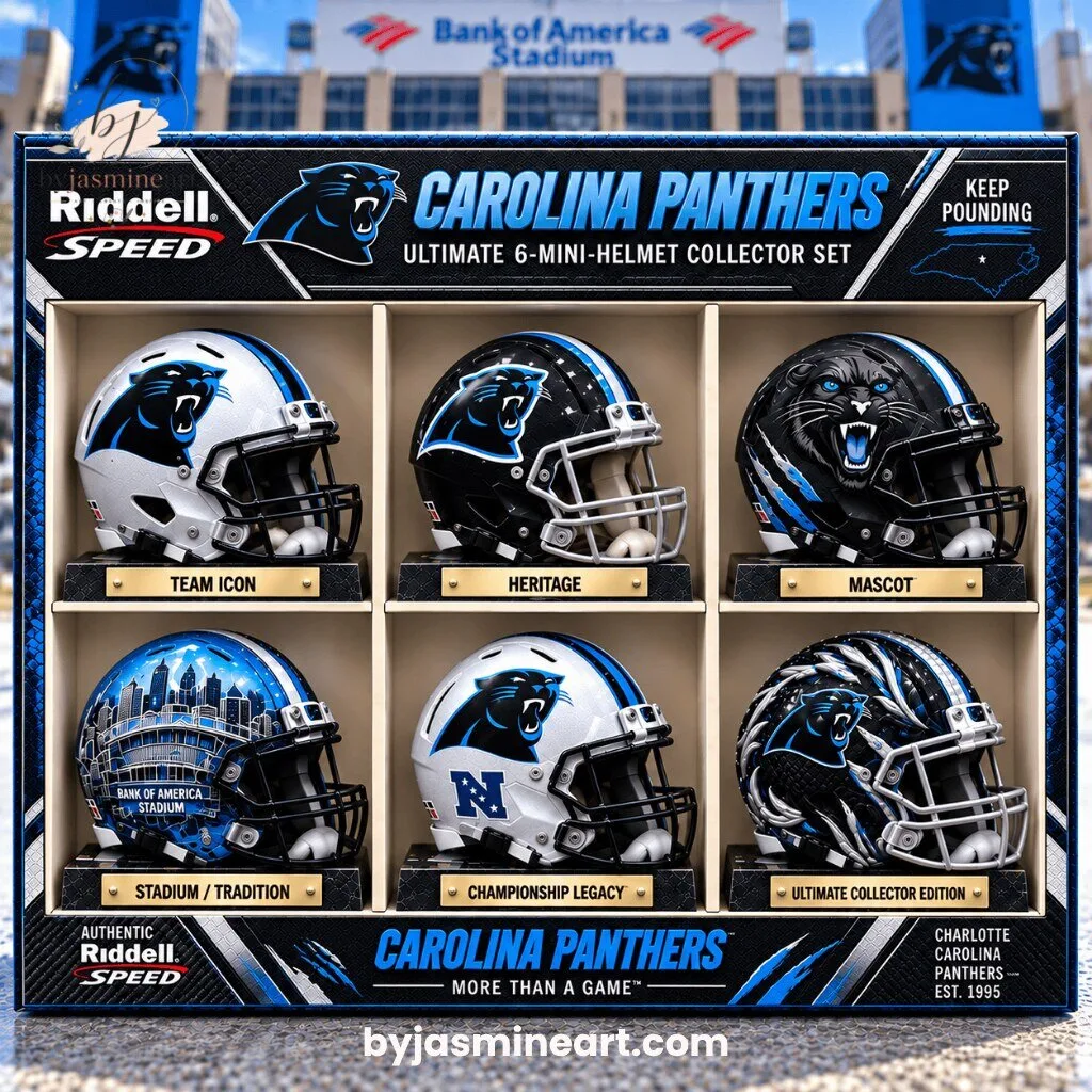 Riddell Speed Carolina Panthers Ultimate 6 Mini-Helmet Collector Set