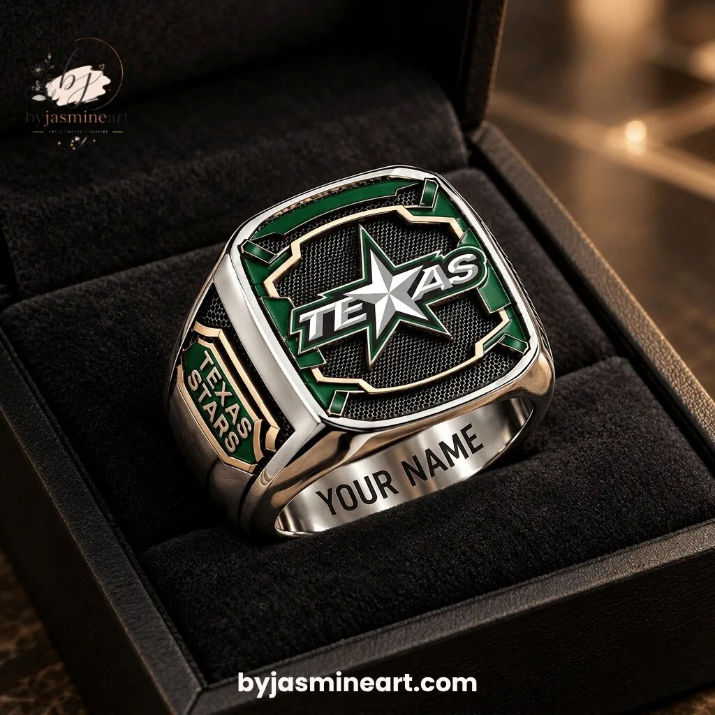 Sea School Stars Championship Ring With Custom Name Engraving