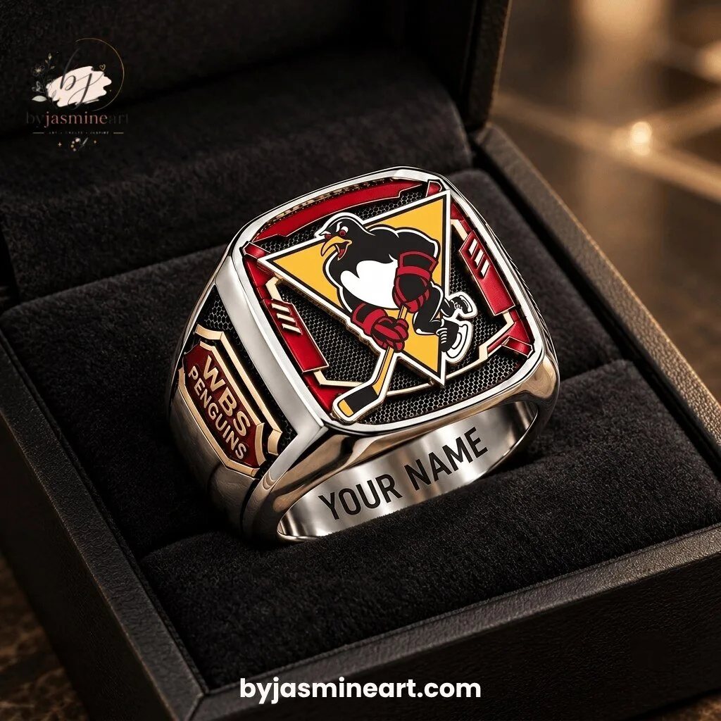 Utica Rockets Custom Championship Ring With Personalized Name Engraving