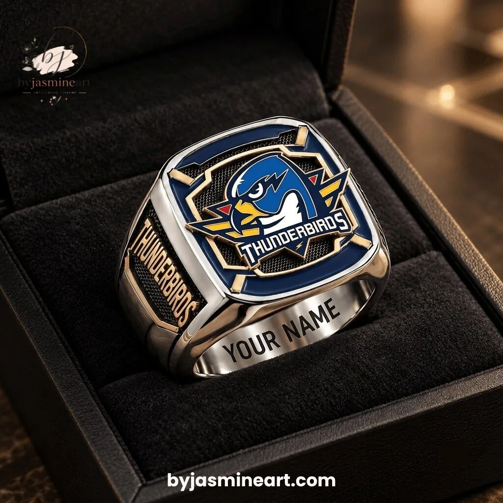Bakersfield Condors Thunderbirds Custom Championship Ring With Personalized Engraving