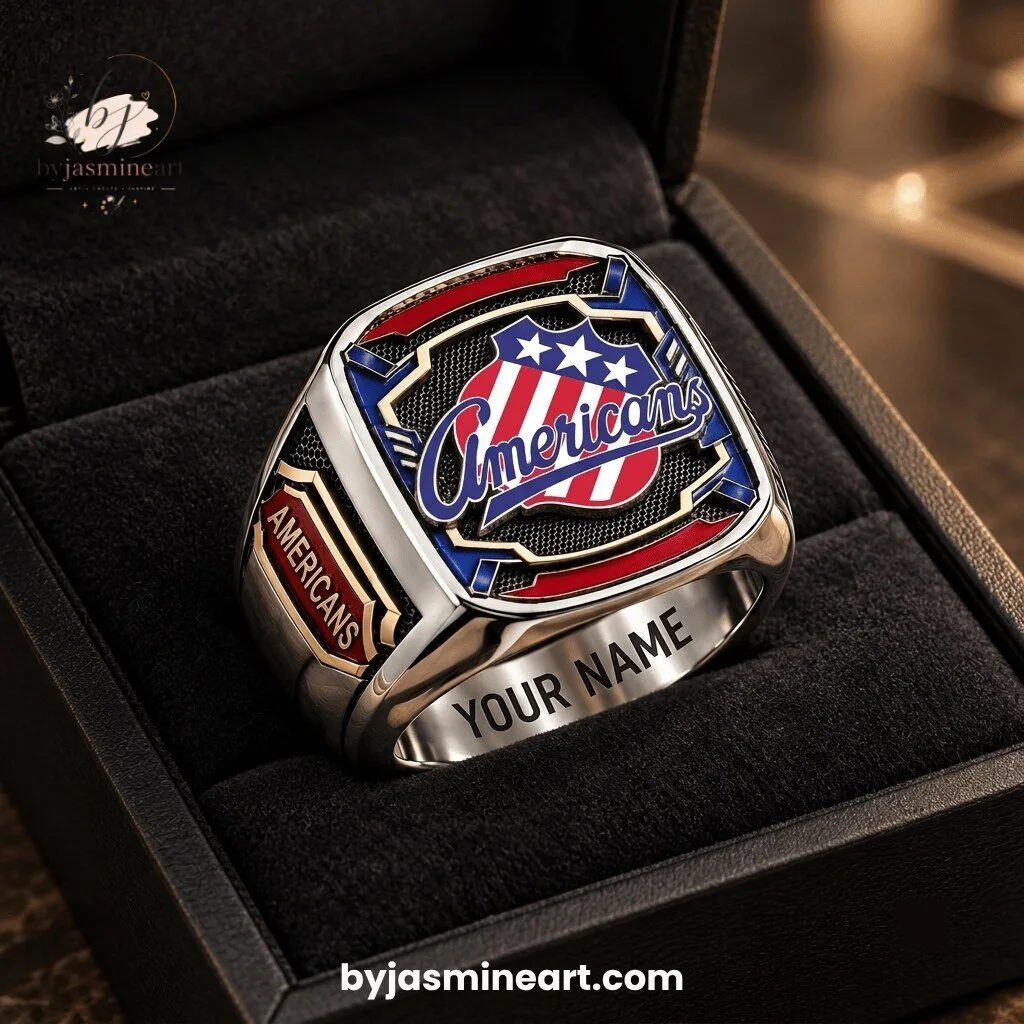 Rochester Americans Custom Championship Ring With Personalized Name Engraving
