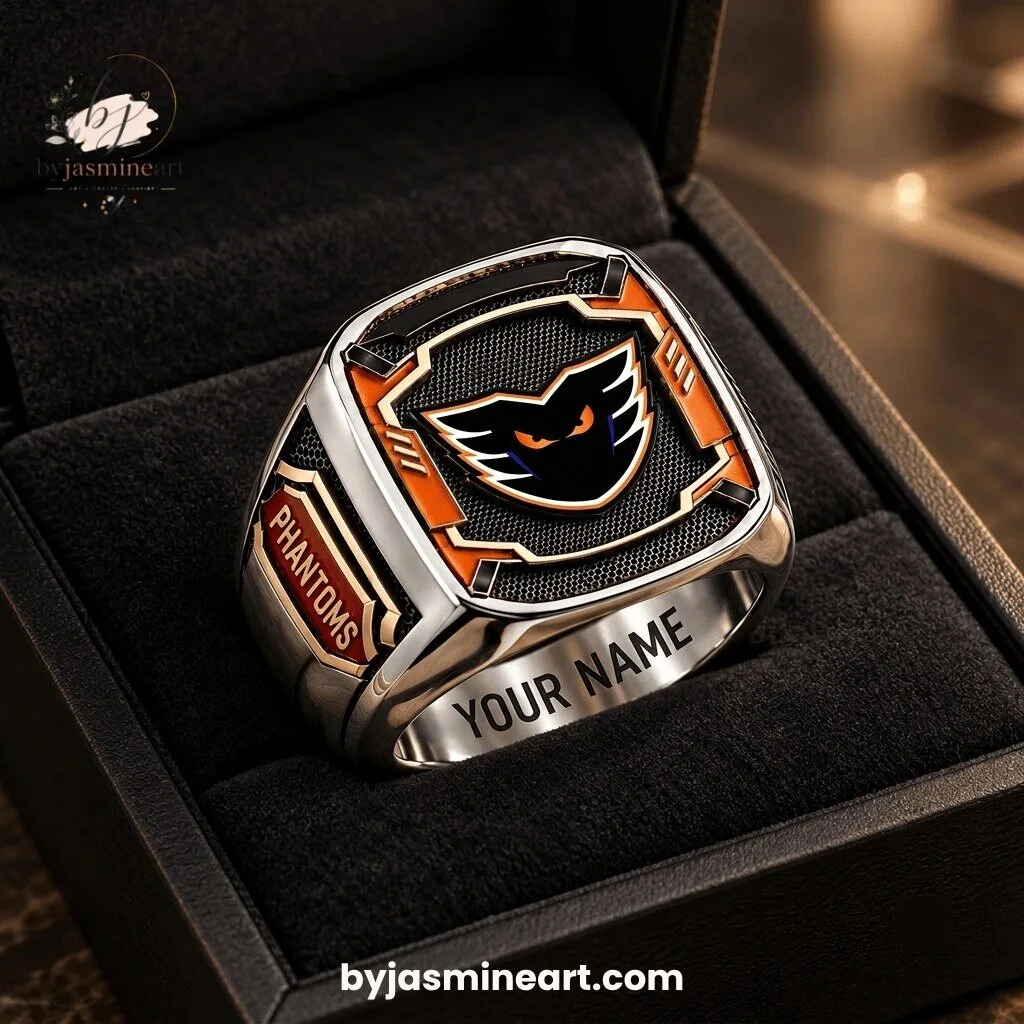 Philadelphia Flyers Phantoms Custom Championship Ring With Personalized Name Band