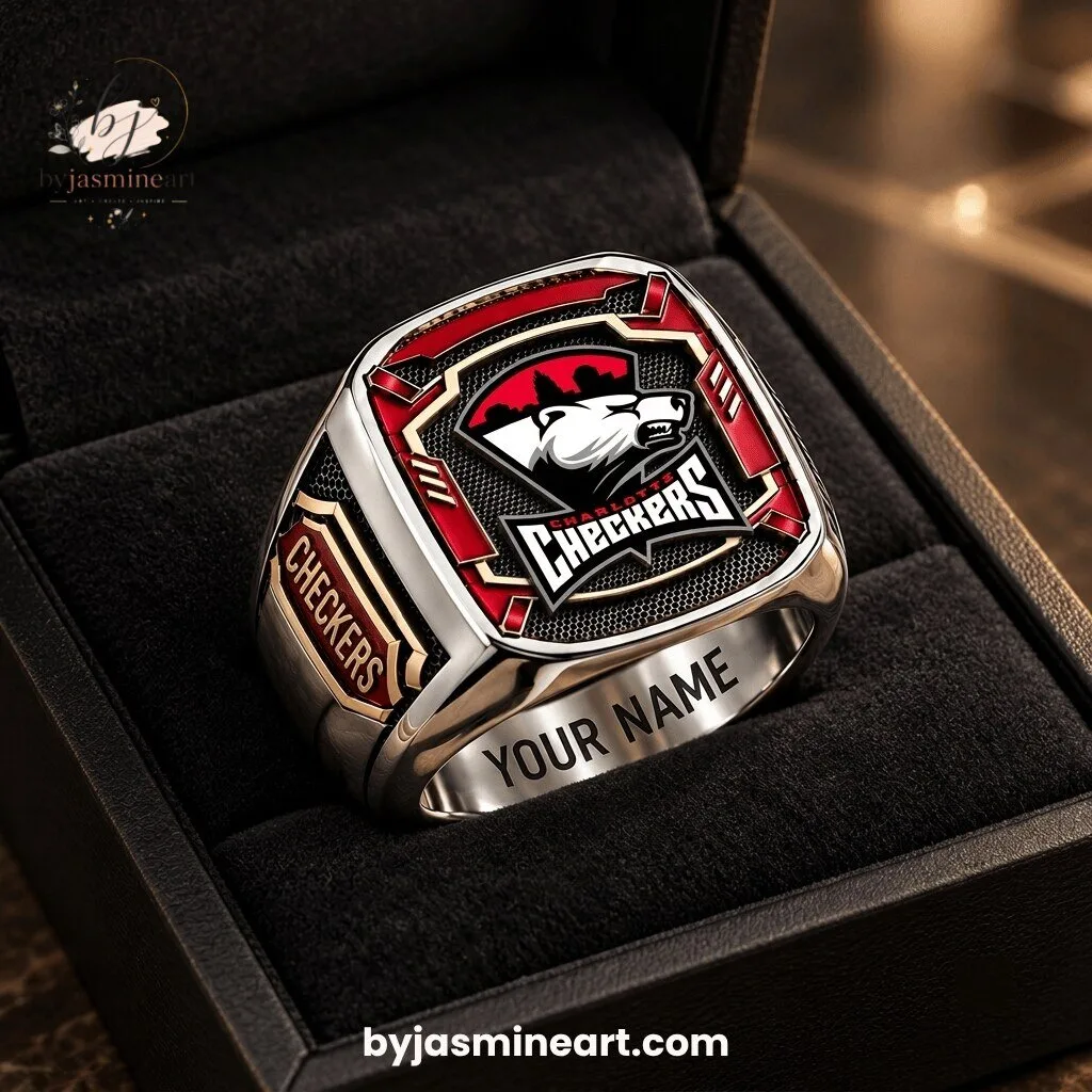 Hartford Wolf Pack Custom Championship Ring With Personalized Name Engraving