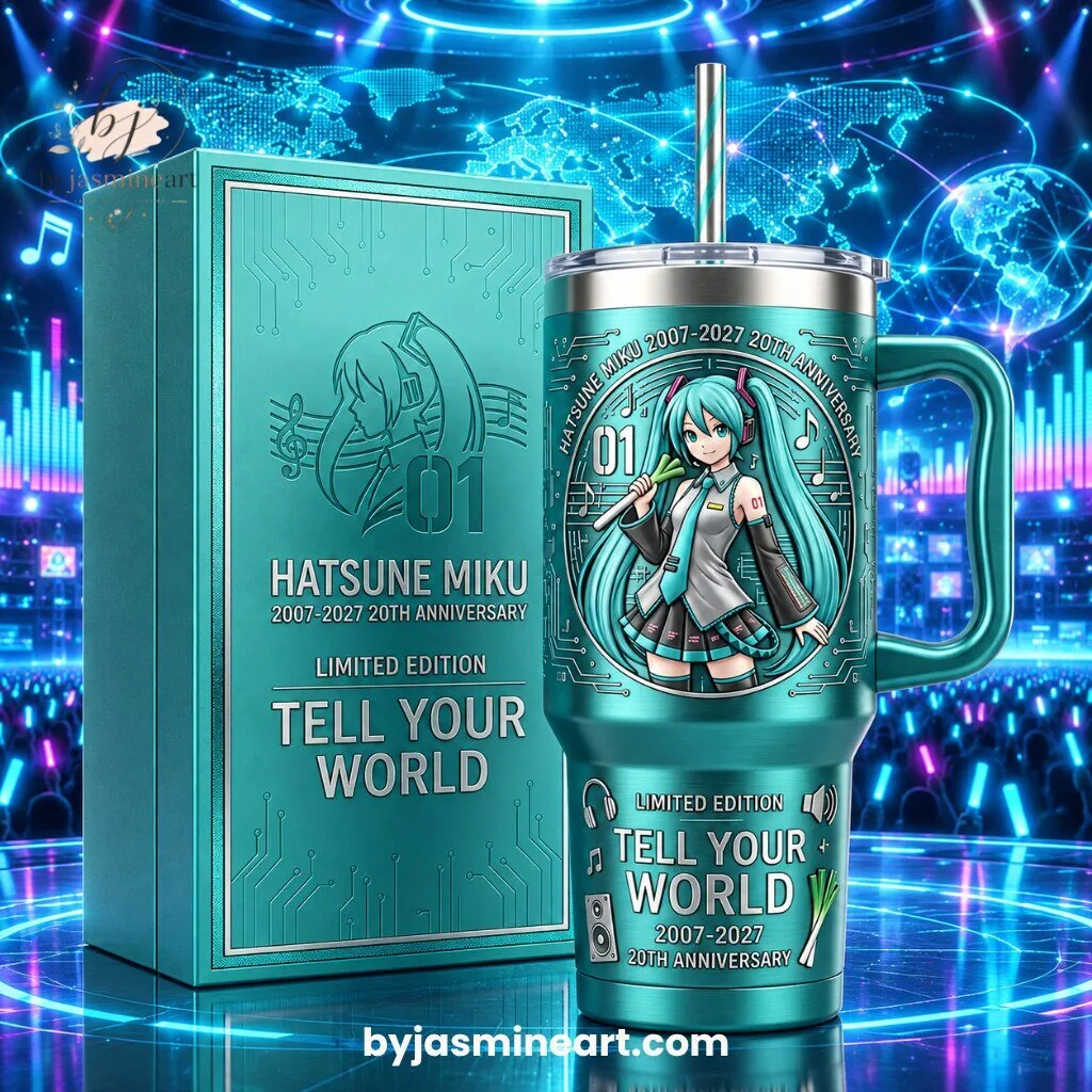 Hatsune Miku 20th Anniversary Limited Edition Cyan Insulated Tumbler 2007-2027