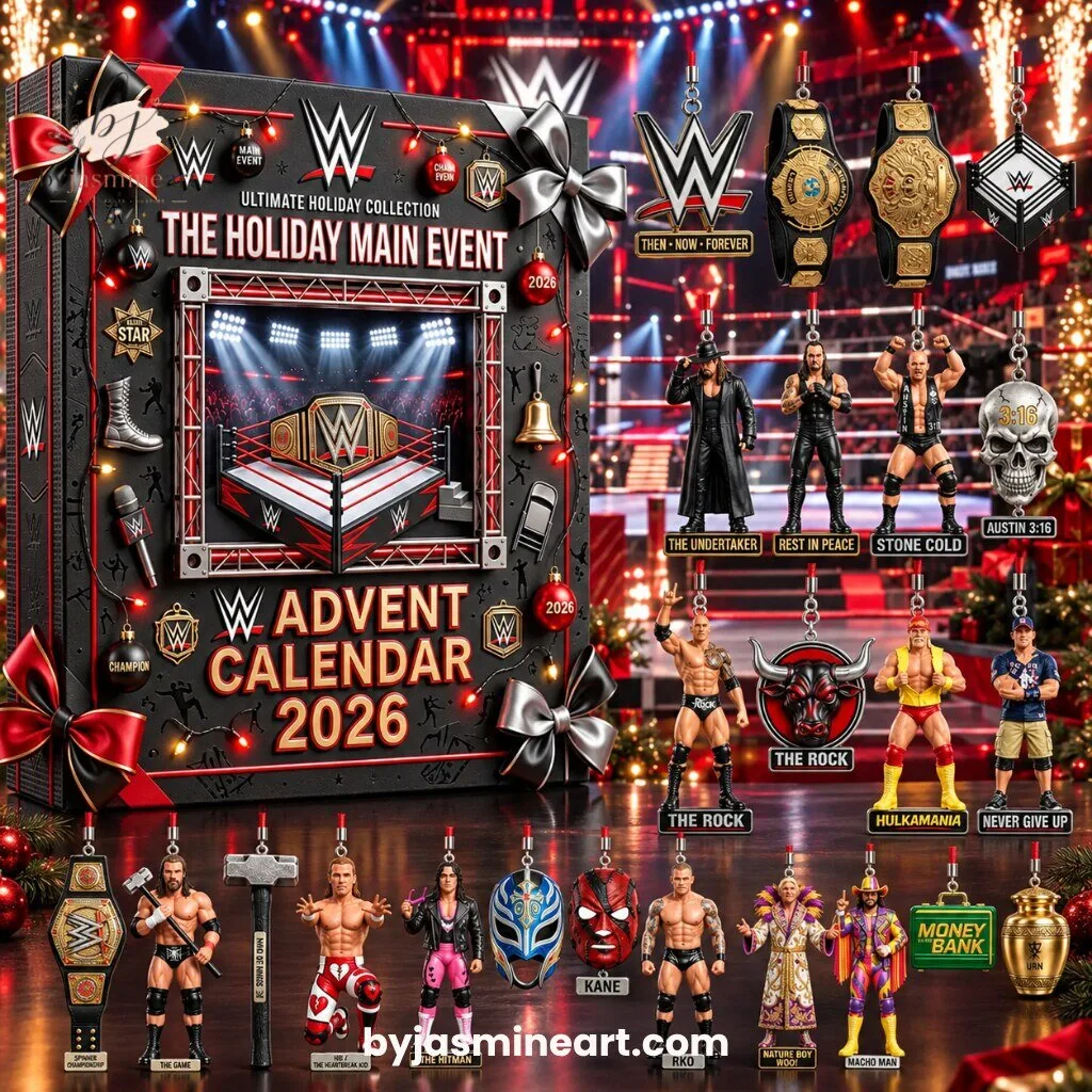 WWE 2026 Advent Calendar Ultimate Holiday Collection 24 Collectible Ornaments