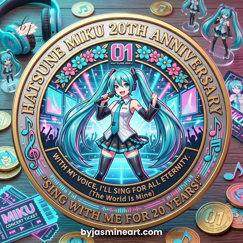 Hatsune Miku 20th Anniversary Commemorative Metal Coin Ornament The World Is Mine