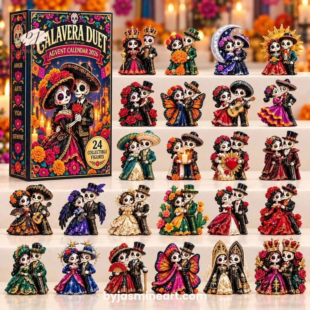 Calavera Duet Day of the Dead Advent Calendar 2026 24 Collectible Skeleton Figures