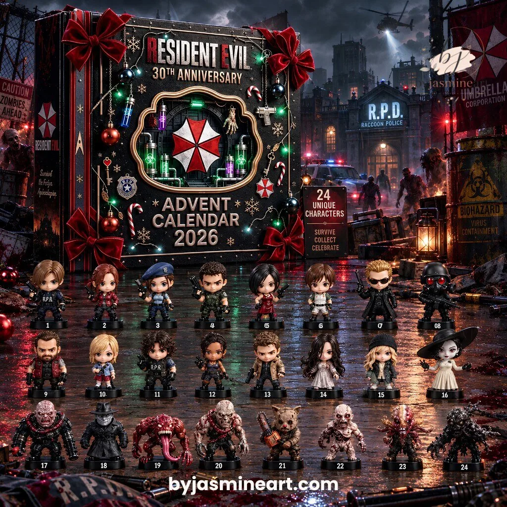 Resident Evil 30th Anniversary Advent Calendar 2026 24 Collectible Characters Umbrella Corporation