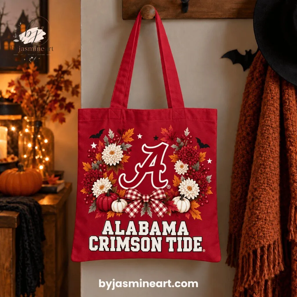 Alabama Crimson Tide Autumn Harvest Canvas Tote