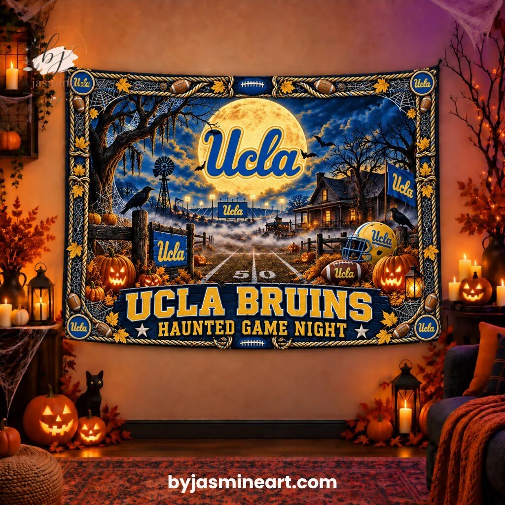 UCLA Bruins Haunted Game Night Tapestry