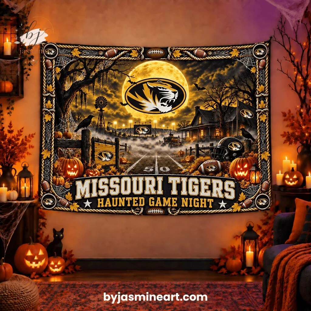Missouri Tigers Haunted Game Night Tapestry