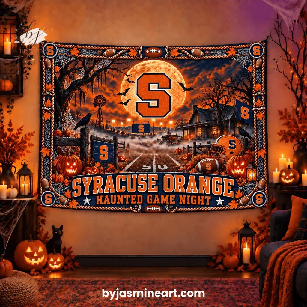 Syracuse Orange Haunted Game Night Tapestry Print