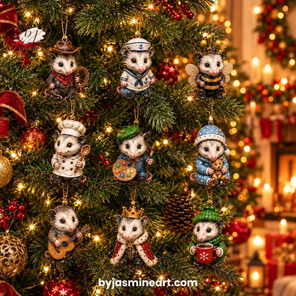 24 Days of Opossum Magic Advent Calendar with Collectible Figurines 9 24 days of opossum magic advent calendar with 24 collectible opossum figurines in holiday costumes and ornament display