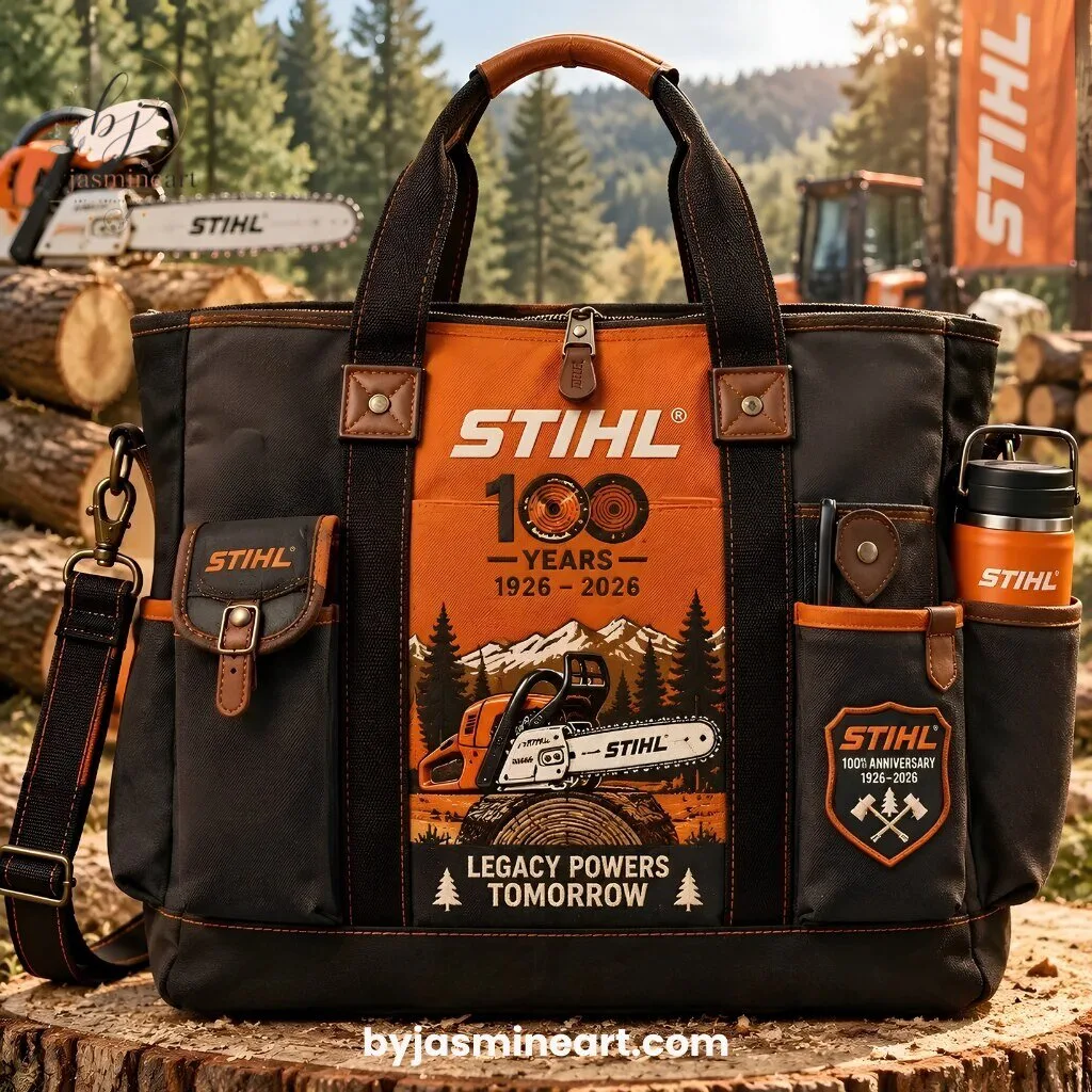 STIHL 100 Years Anniversary Waxed Canvas Tote Bag 1926-2026 Legacy Powers Tomorrow