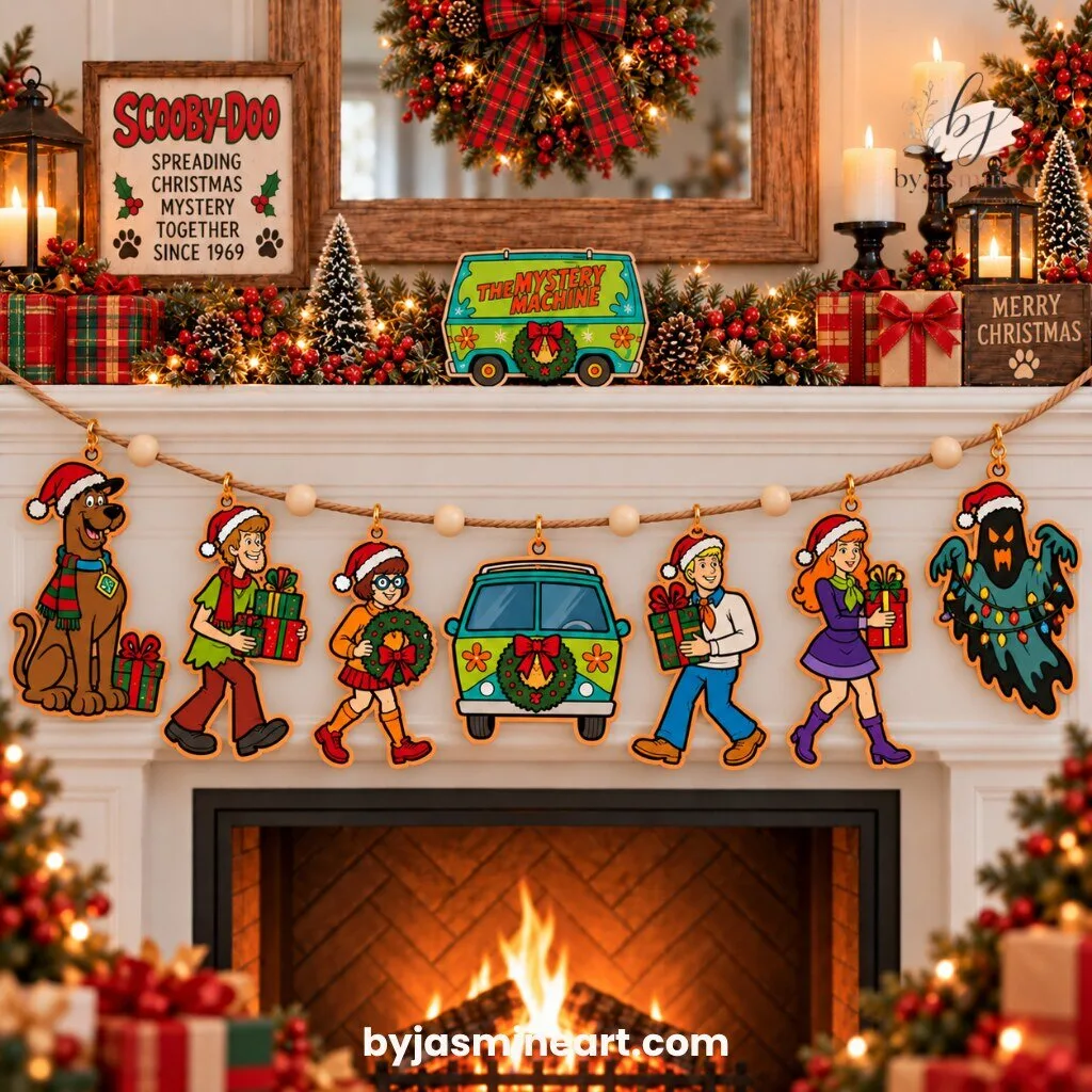 By Jasmine Art Scooby-Doo Christmas Mystery Gang Garland