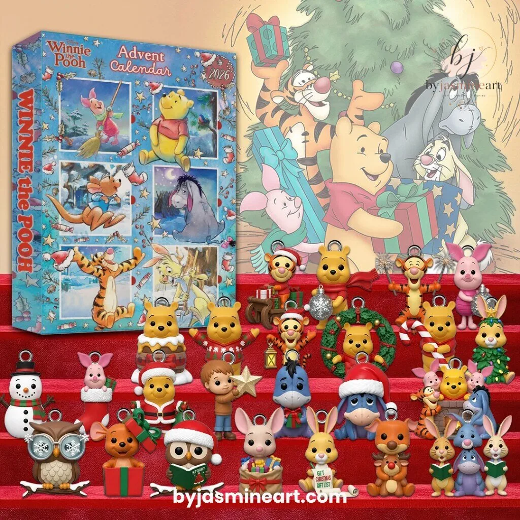 By Jasmine Art Winnie the Pooh Advent Calendar 2026 with Christmas Charms