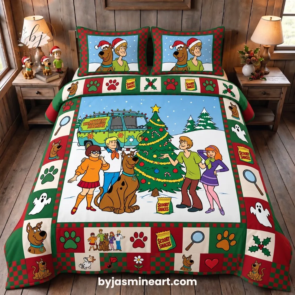 By Jasmine Art Scooby-Doo Christmas Bedding Set