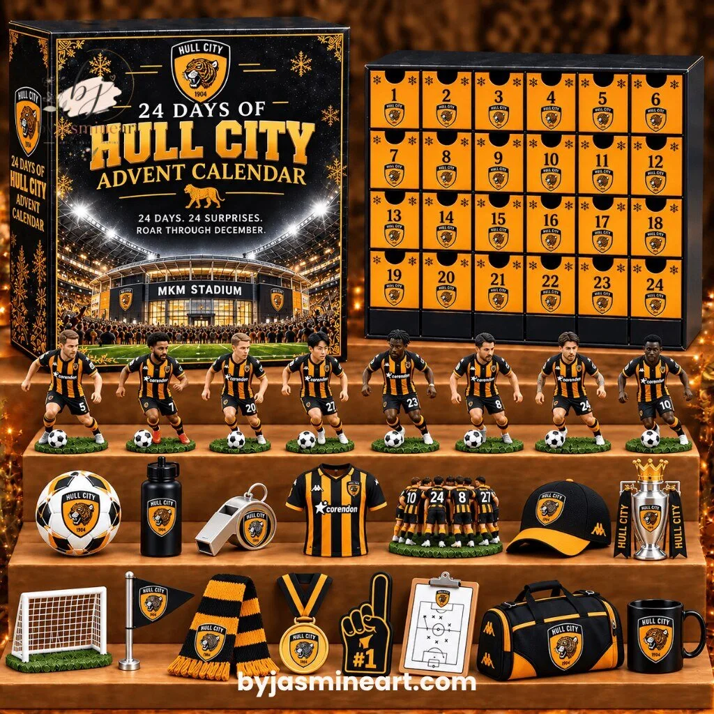 By Jasmine Art 24 Days Soccer Fan Advent Calendar Black and Gold