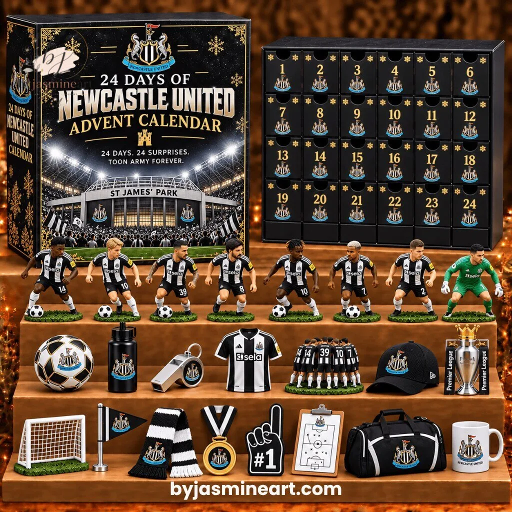 By Jasmine Art 24 Days Soccer Fan Advent Calendar Black and White