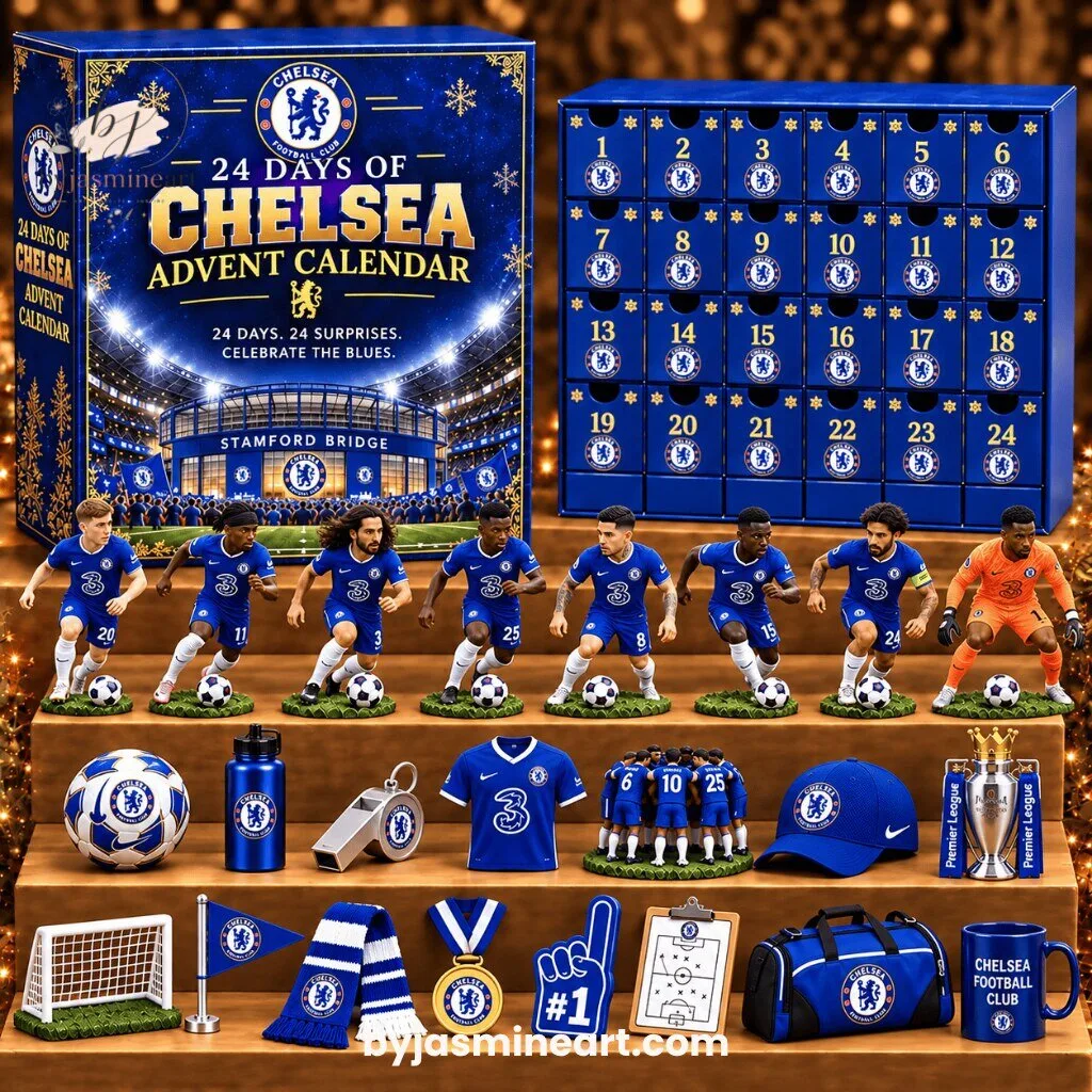 By Jasmine Art Royal Blue Football Fan 24 Days Advent Calendar